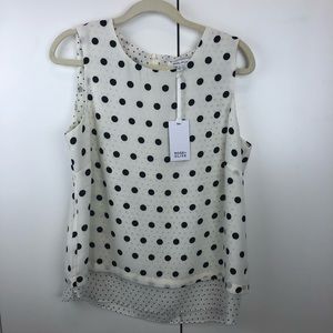 NWT Rose+Olive Black&White Polka Dot Blouse